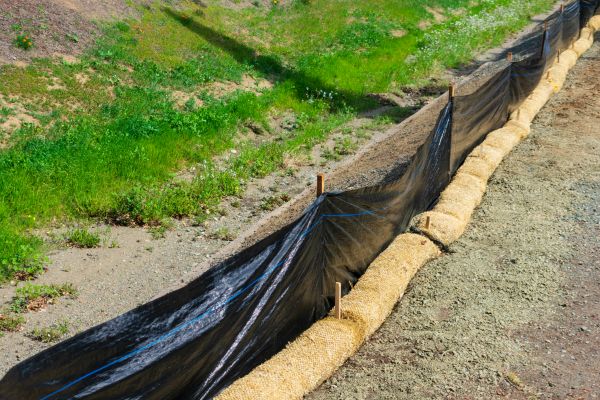 Straw Wattle Installation in Lakeville